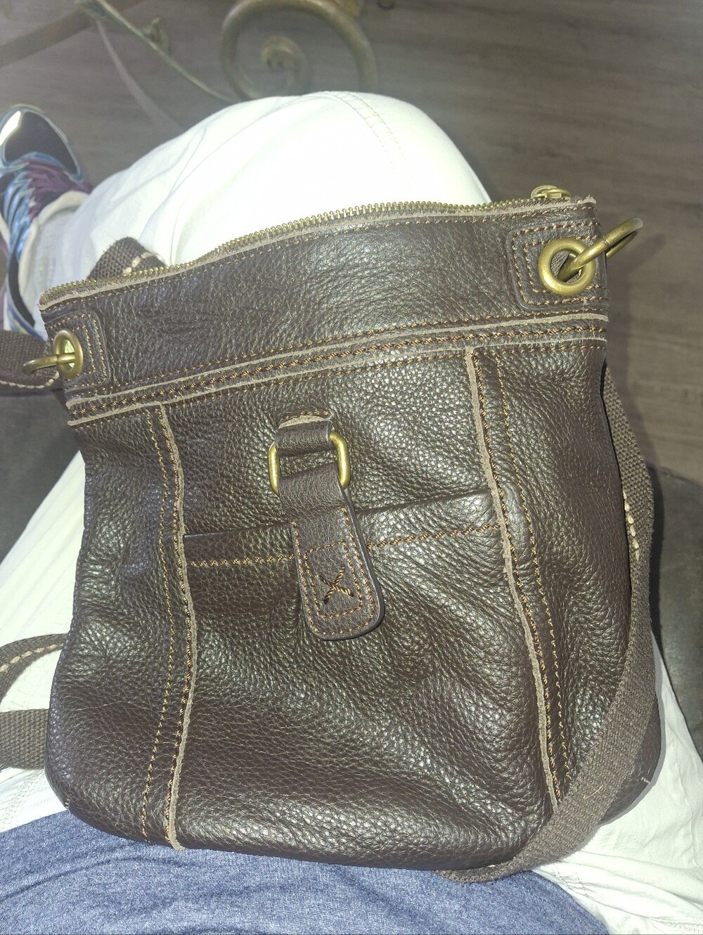 SAK Classic Brown Leather Crossbody Bag - Women's Everyday Purse
